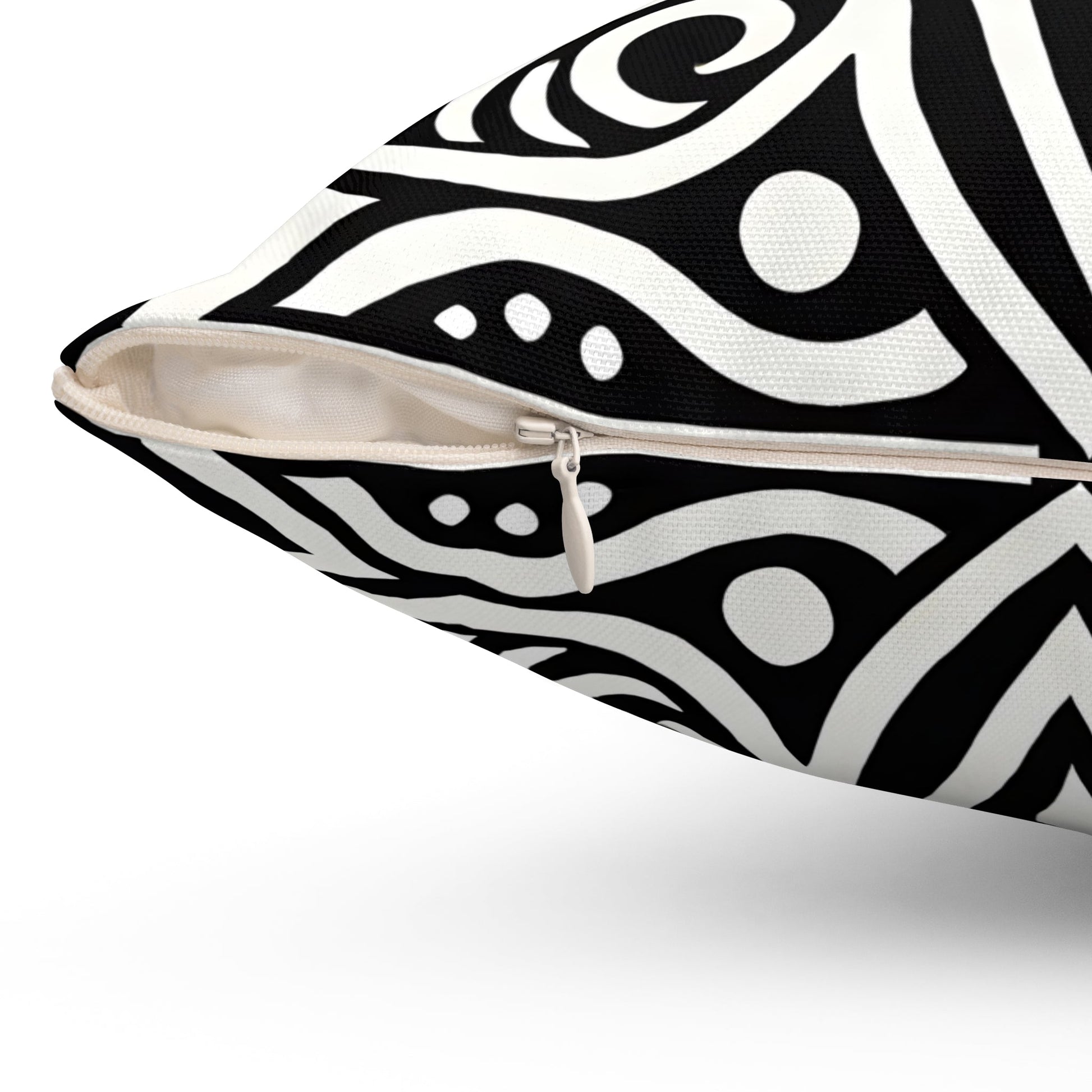 Black and White Boho Throw Pillow