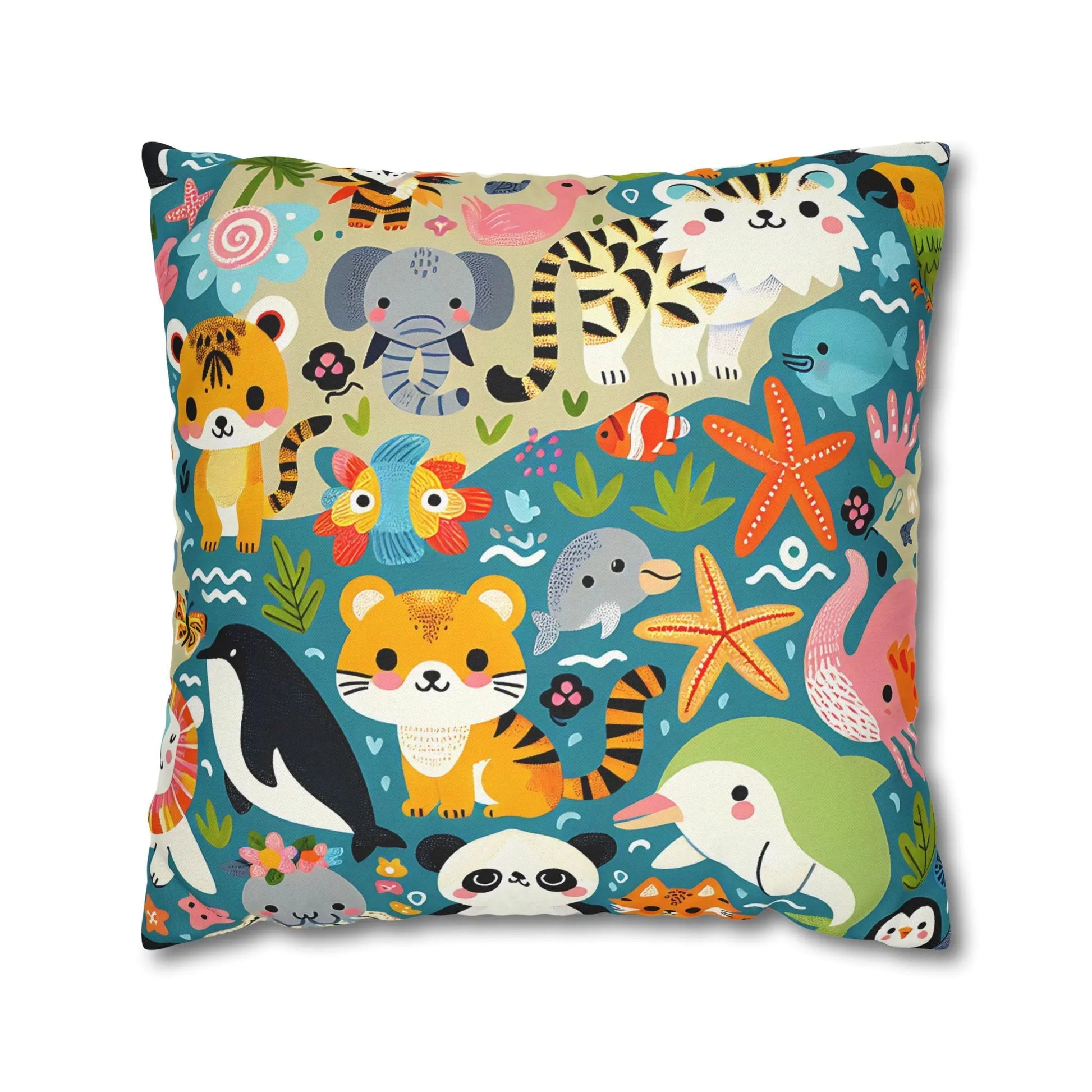 Whimsical Animal Pillow Cover