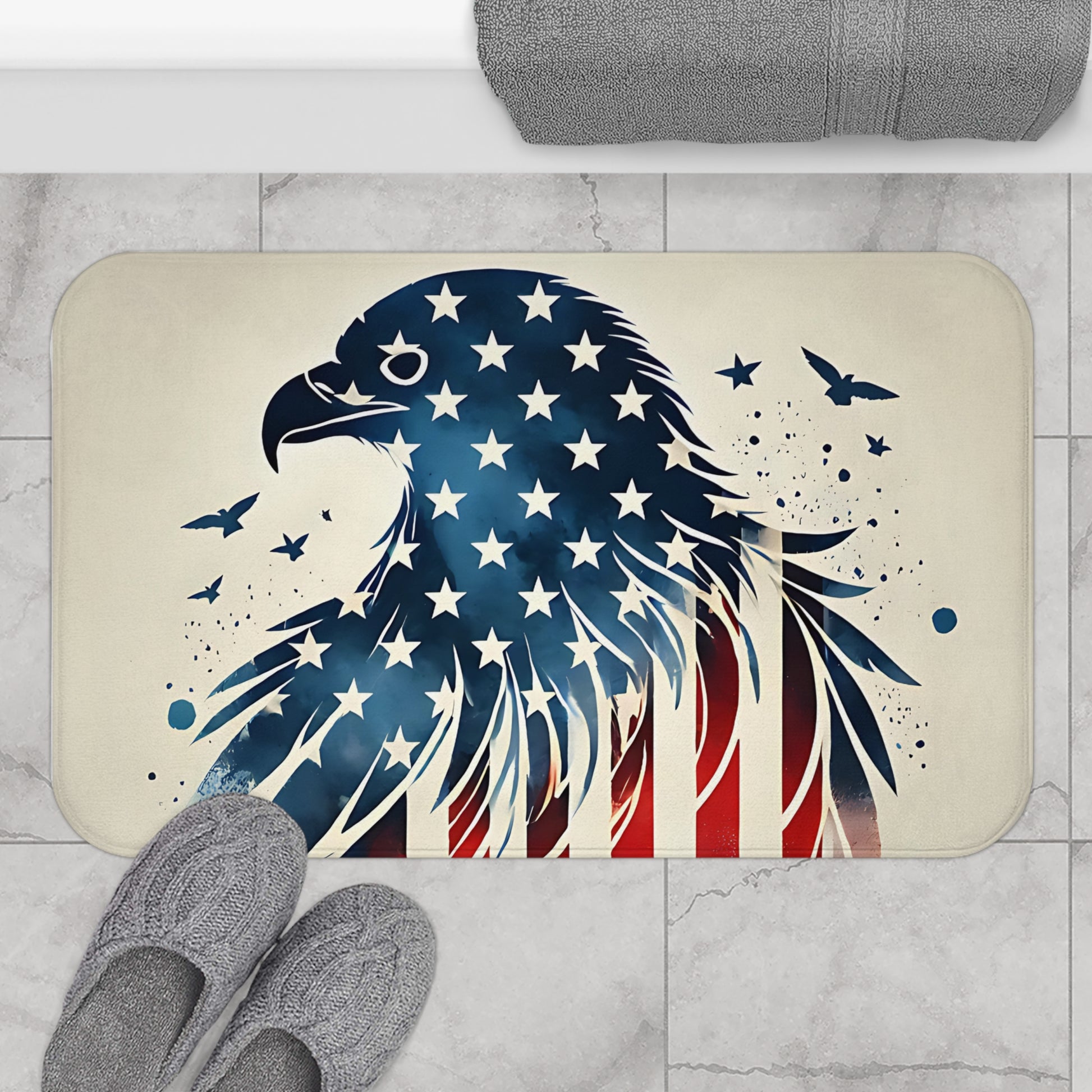 Patriotic Eagle Bath Mat