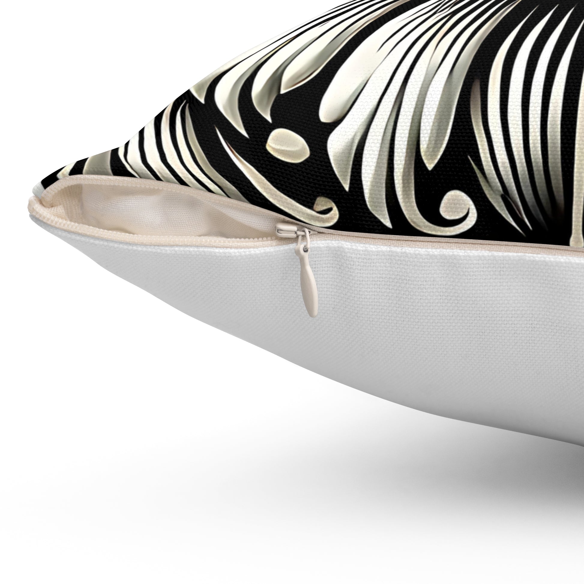 Black and White Floral Throw Pillow - Bold Modern Accent Pillow in 18 x 18 & 20 x 20