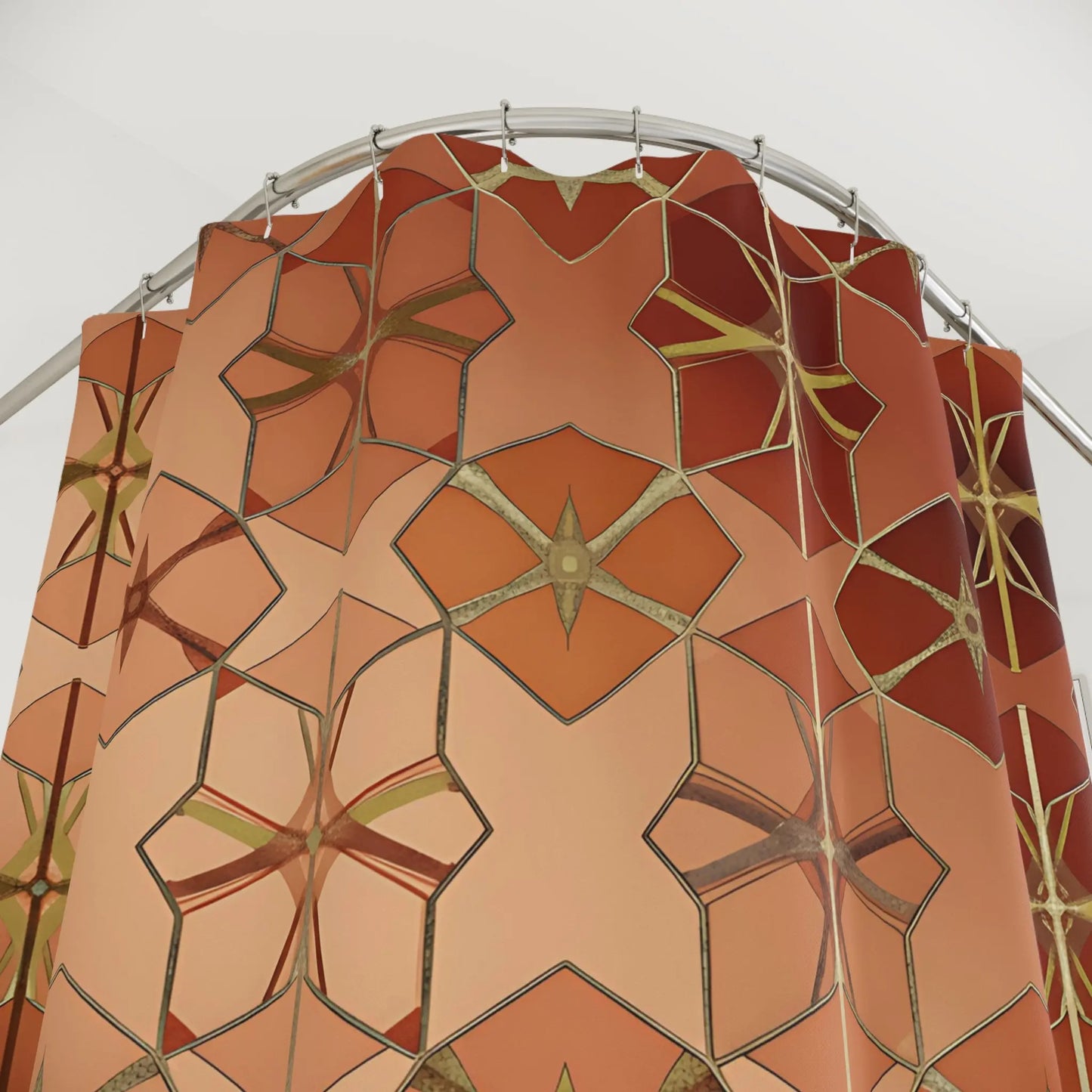 Geometric Star Tile Shower Curtain
