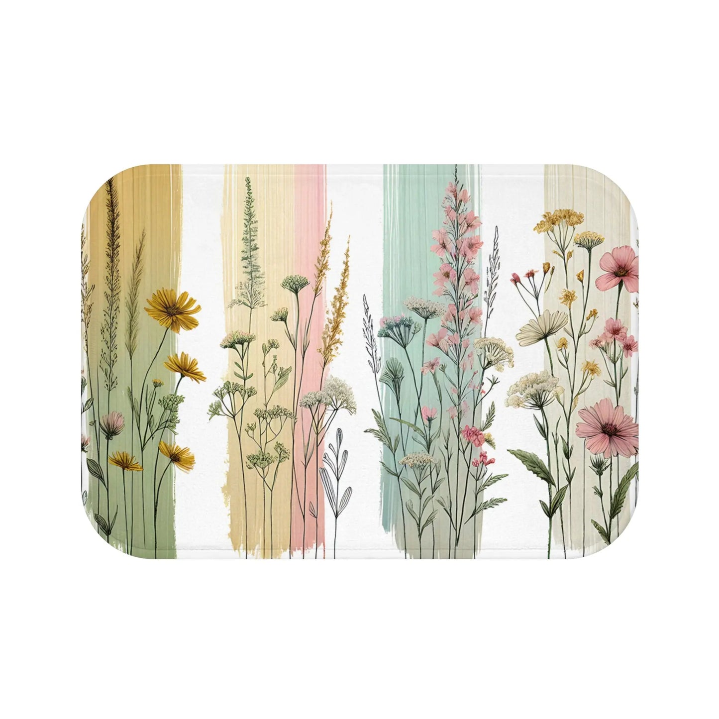 Floral Watercolor Bath Mat