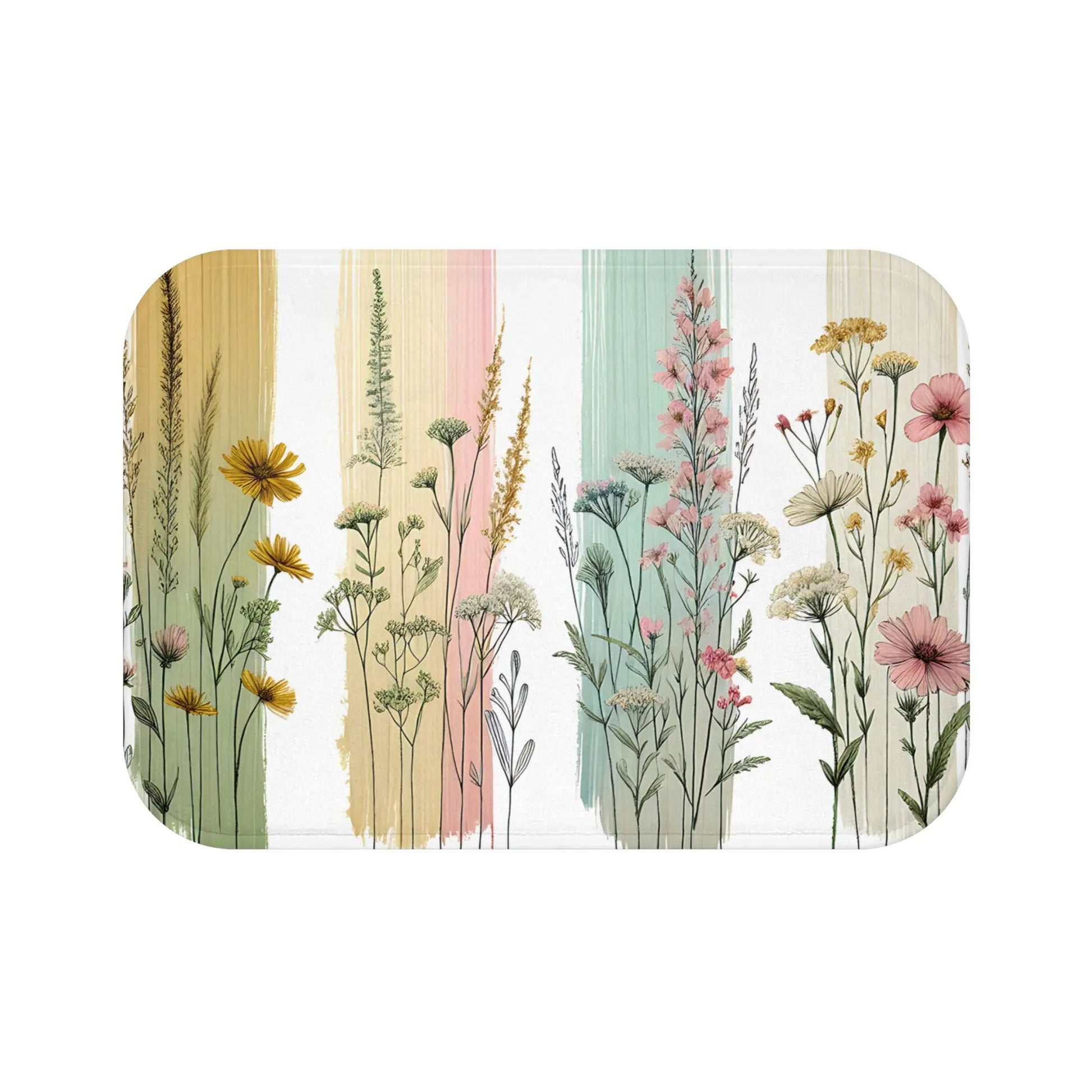 Floral Watercolor Bath Mat