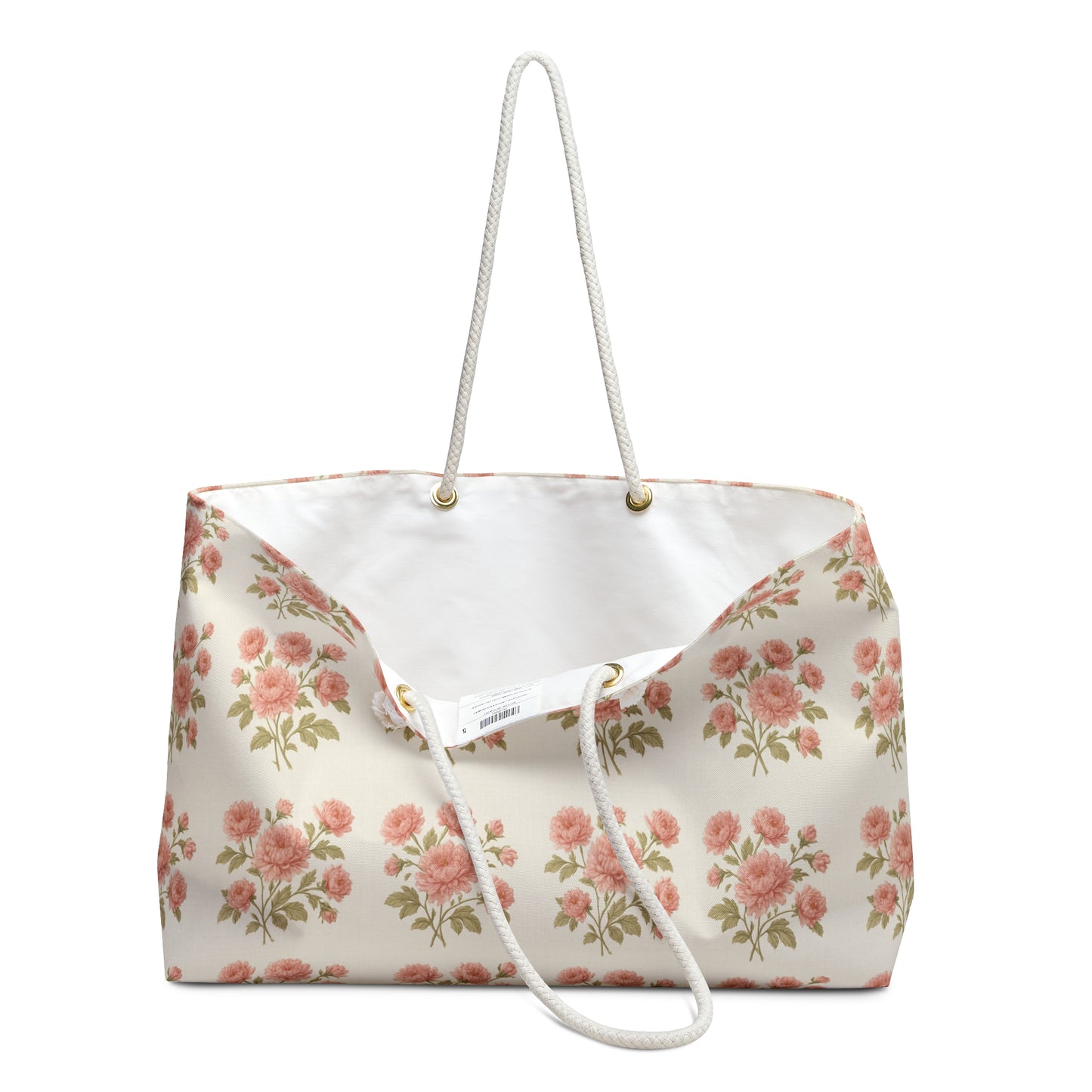 Vintage Pink Rose Pattern Weekender Bag
