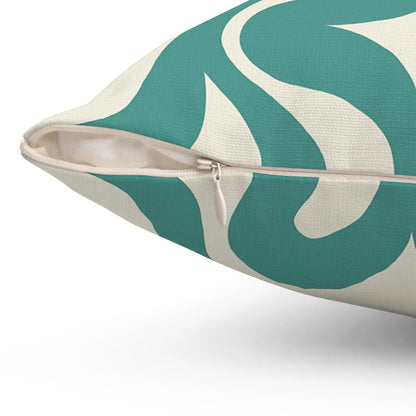 Modern Teal Swirl Decorative Pillow
