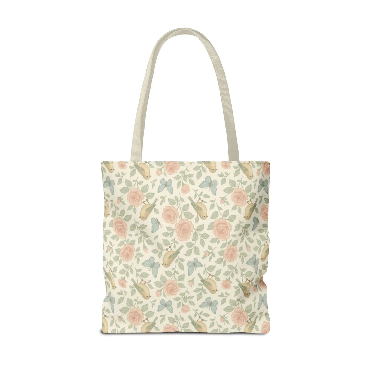 Vintage Rose and Bird Pattern Tote Bag