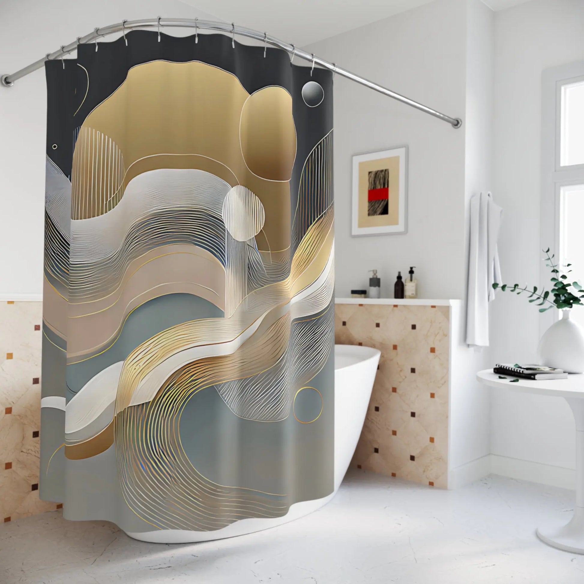 Elegant Abstract Shower Curtain