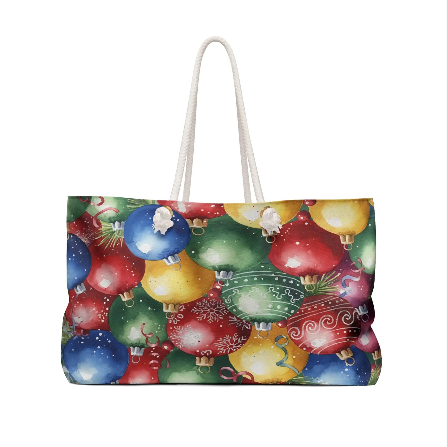 Colorful Christmas Ornaments Weekender Bag