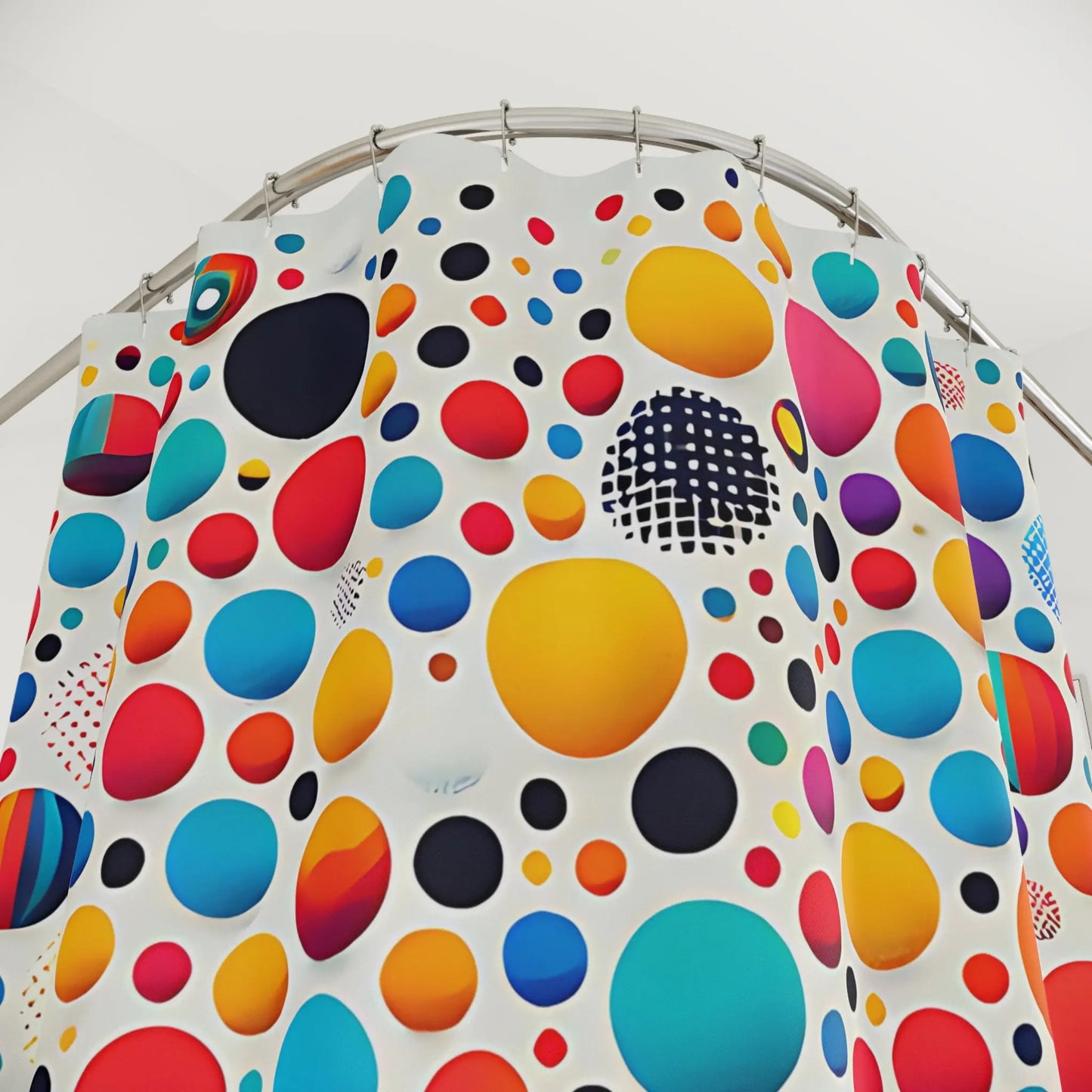 Colorful Polka Dot Shower Curtain
