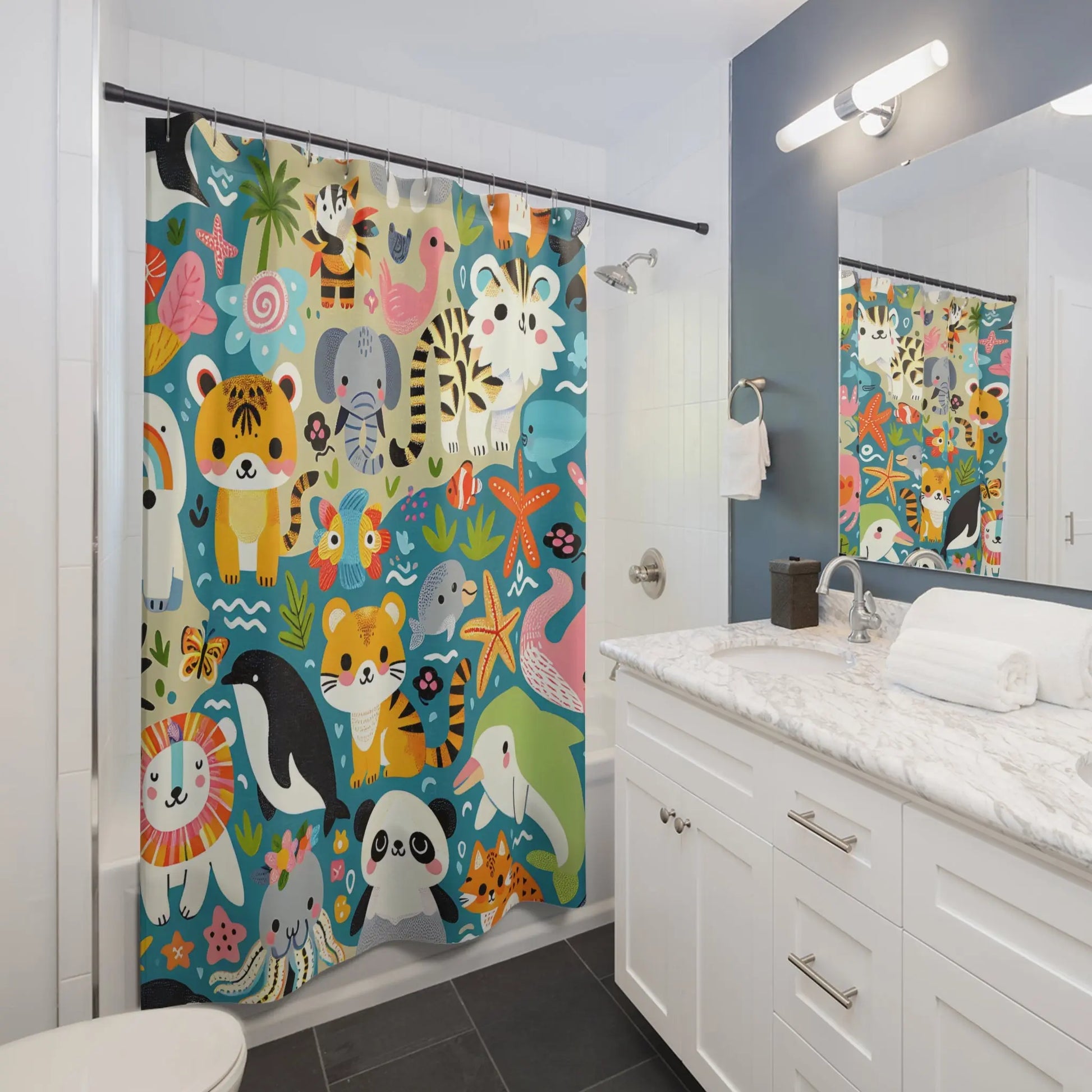 Whimsical Animal Shower Curtain