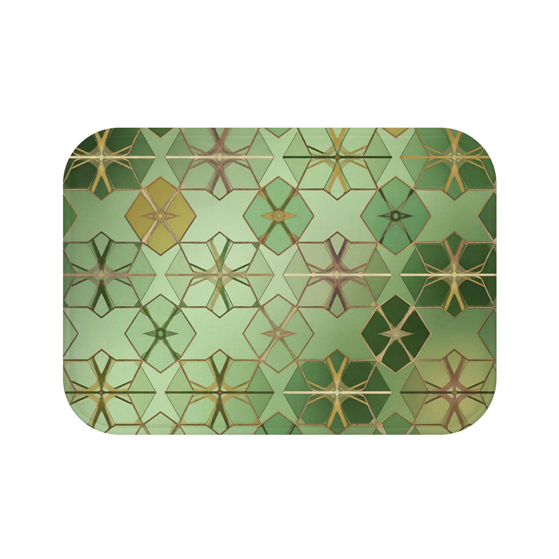 Geometric Star Tiles Bath Mat