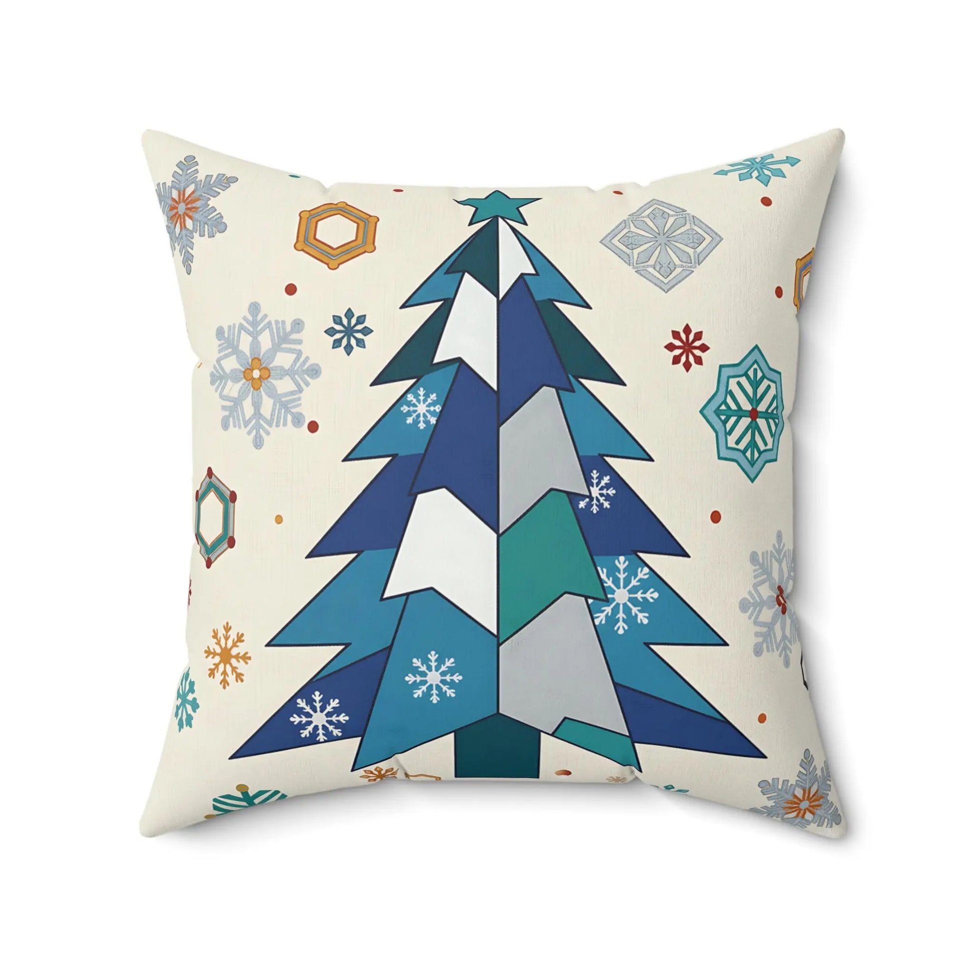 Modern Winter Tree Decor Pillow