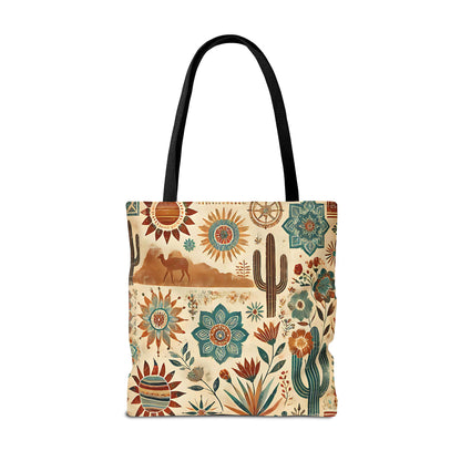 Southwestern Desert Floral Tote Bag | Cactus Camel Pattern, Ladies Handbag, Womens Shopper