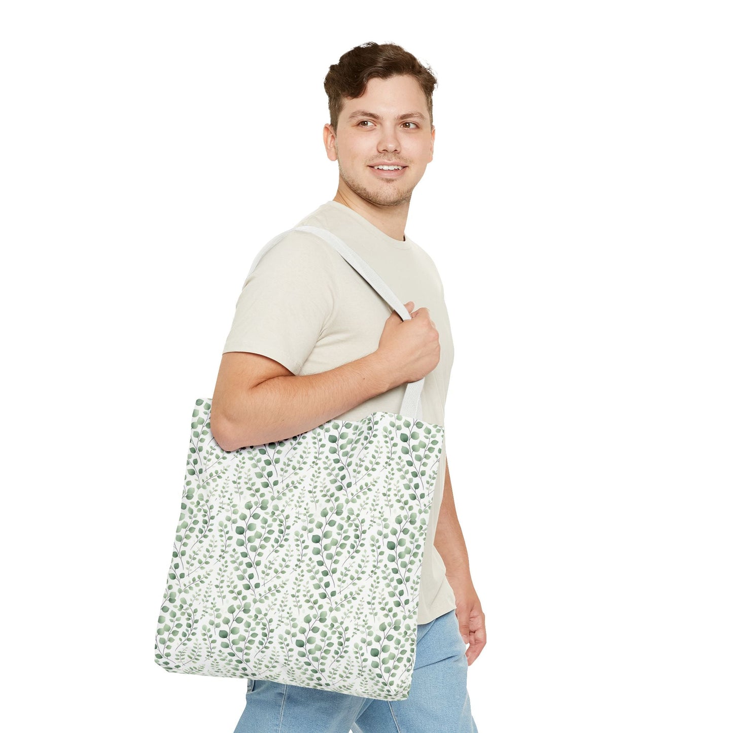 Watercolor Eucalyptus Pattern Tote Bag