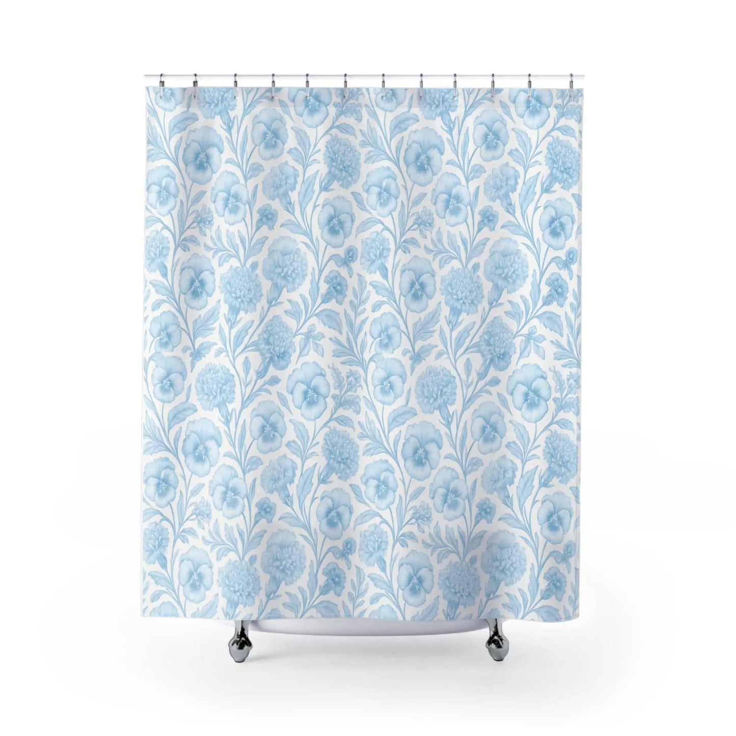 Floral Blue Shower Curtain