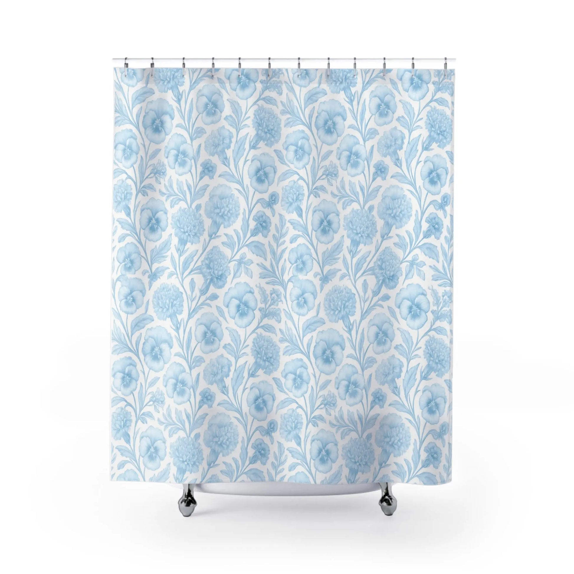 Floral Blue Shower Curtain