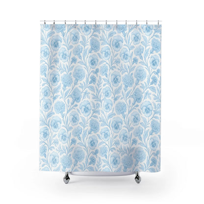 Floral Blue Shower Curtain