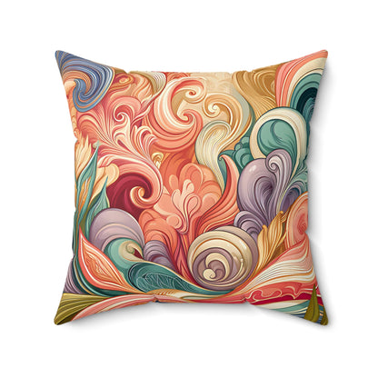 Swirling Cloud Spun Polyester Square Pillow