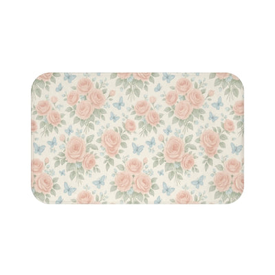 Romantic Rose and Butterfly Bath Mat