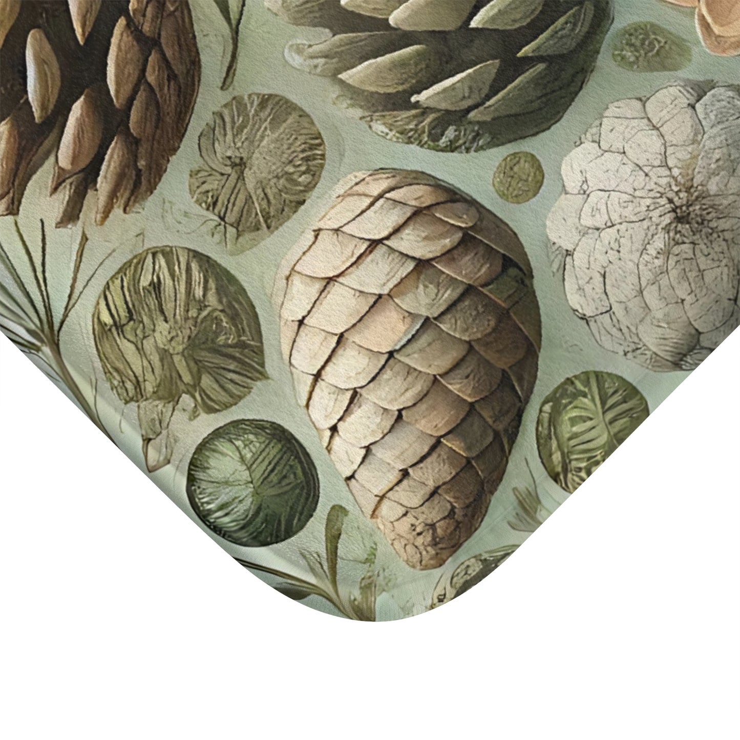 Nature-Inspired Bath Mat with Pinecones