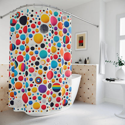 Colorful Polka Dot Shower Curtain