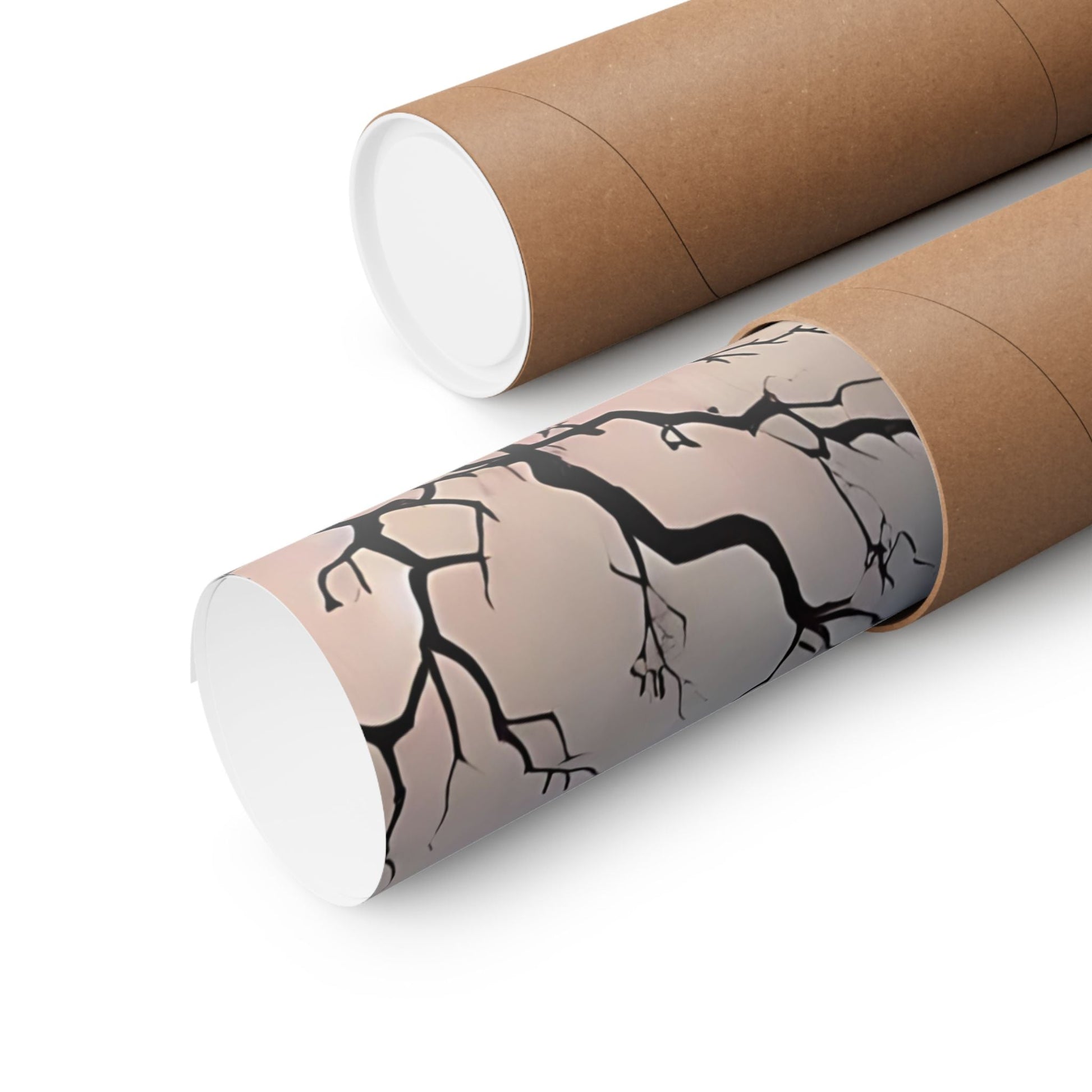 Cherry Blossom Mountain Art Poster