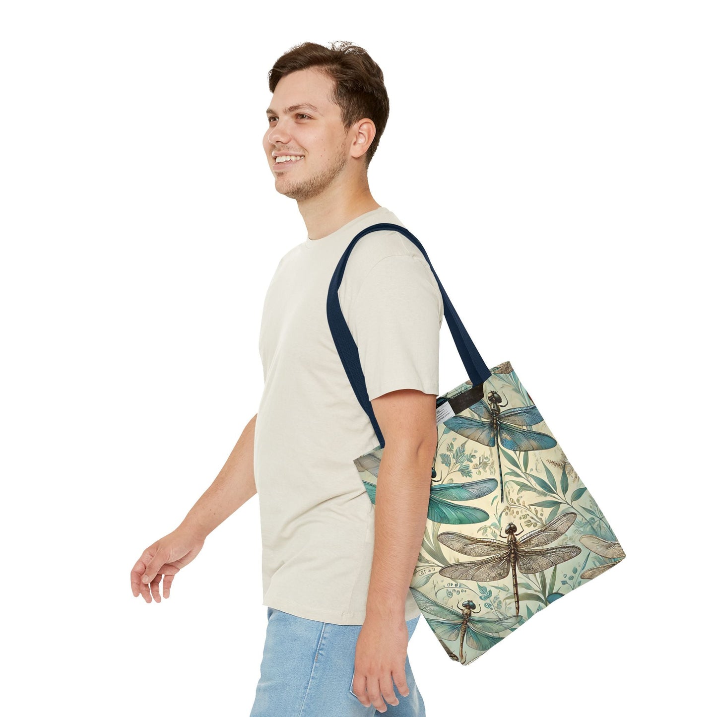 Vintage Teal Dragonfly Tote Bag