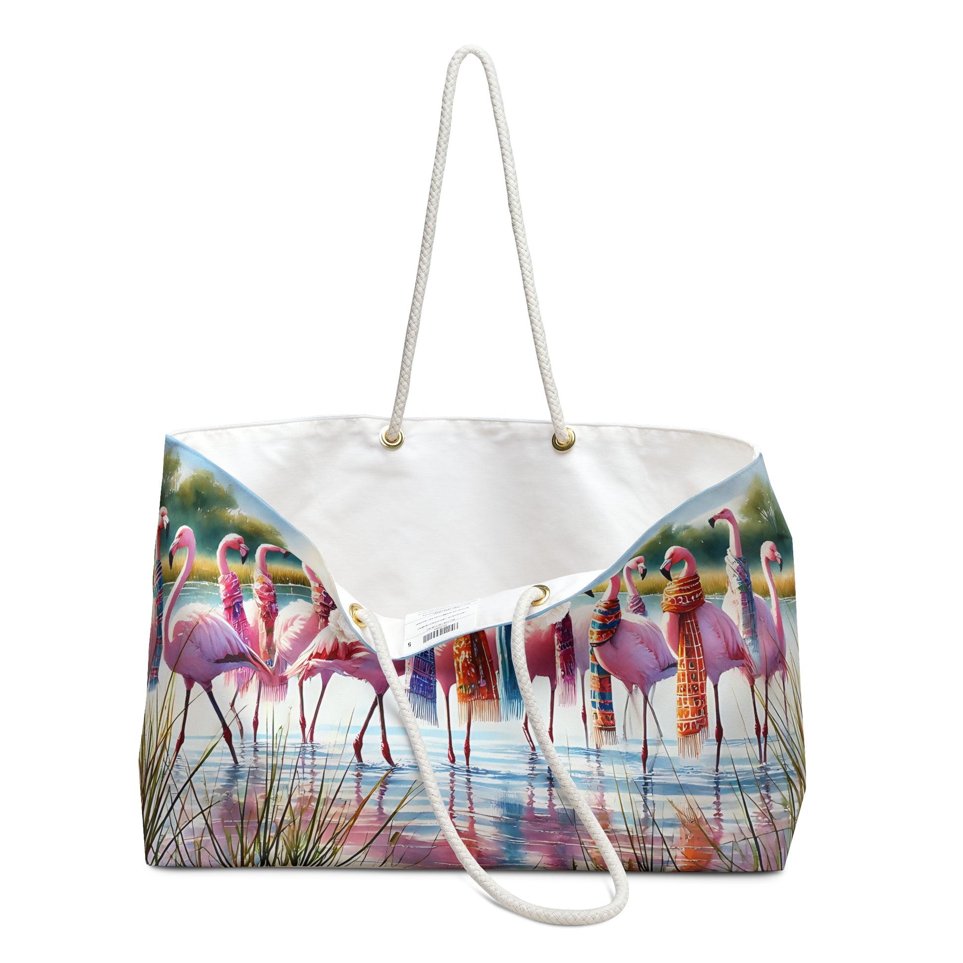 Colorful Flamingo Weekender Bag