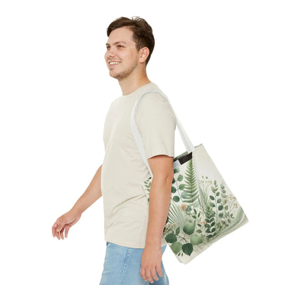 Green Botanical Ferns and Eucalyptus Tote Bag
