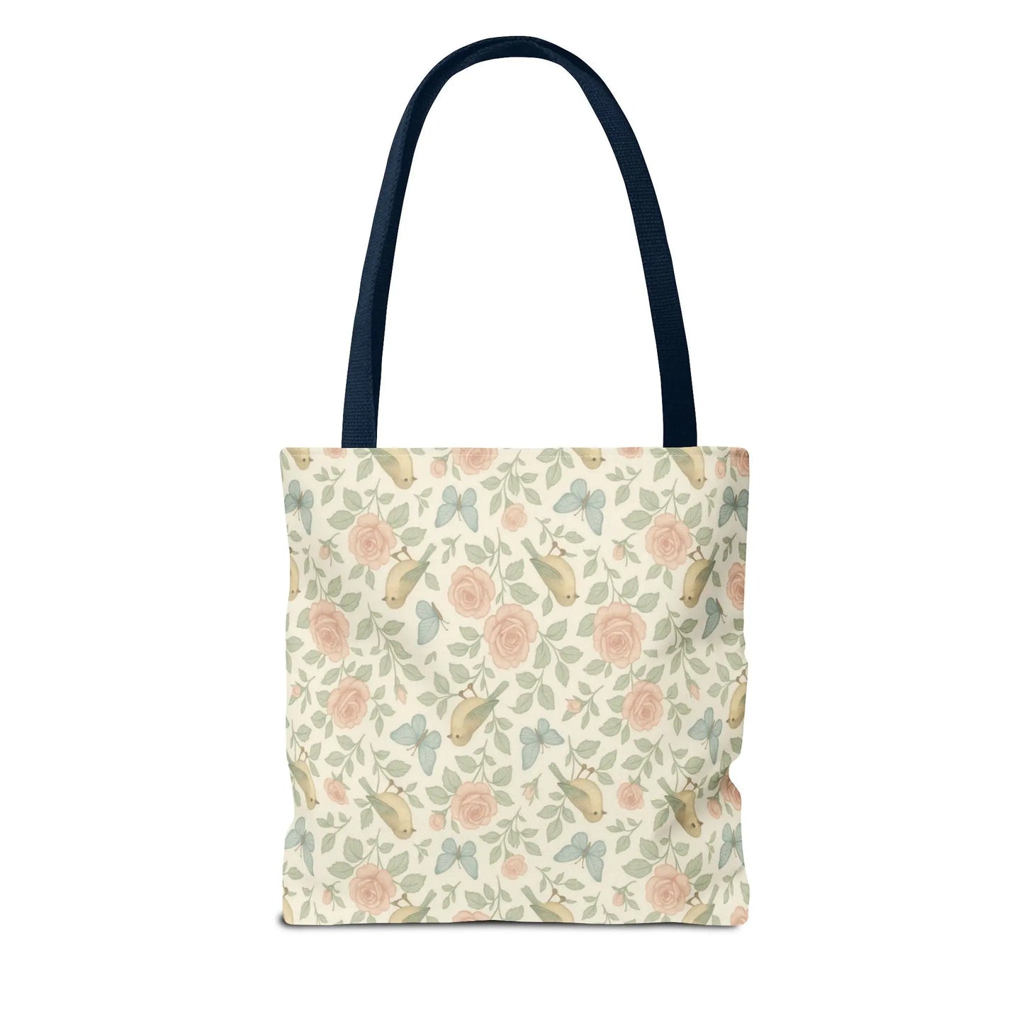 Vintage Rose and Bird Pattern Tote Bag