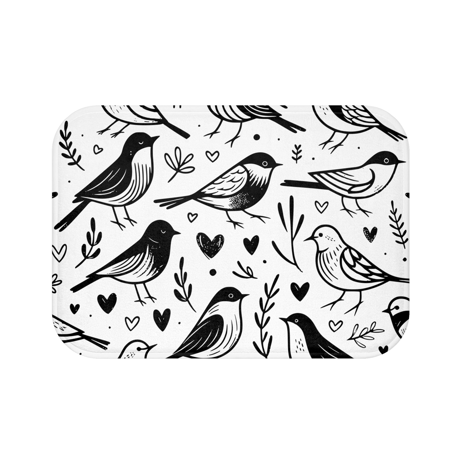 Charming Bird Print Bath Mat for Home Decor