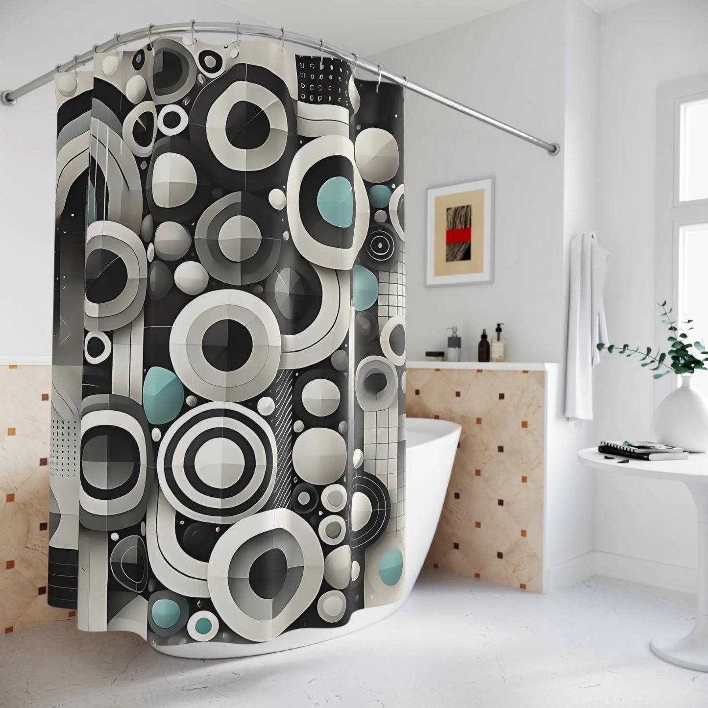 Abstract Elements Design Shower Curtain