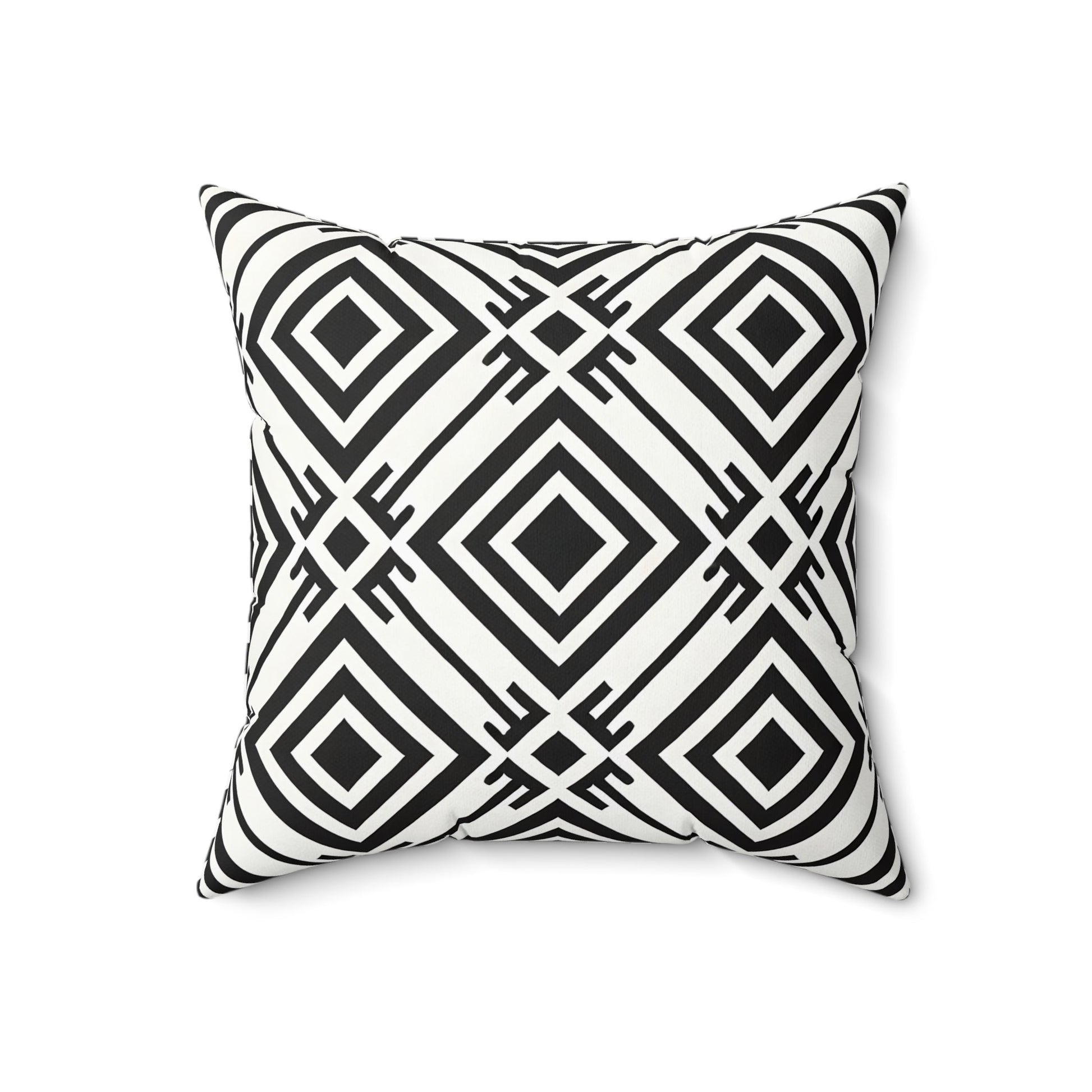 Geometric Black and White Throw Pillow