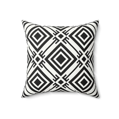 Geometric Black and White Throw Pillow