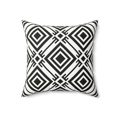 Geometric Black and White Throw Pillow