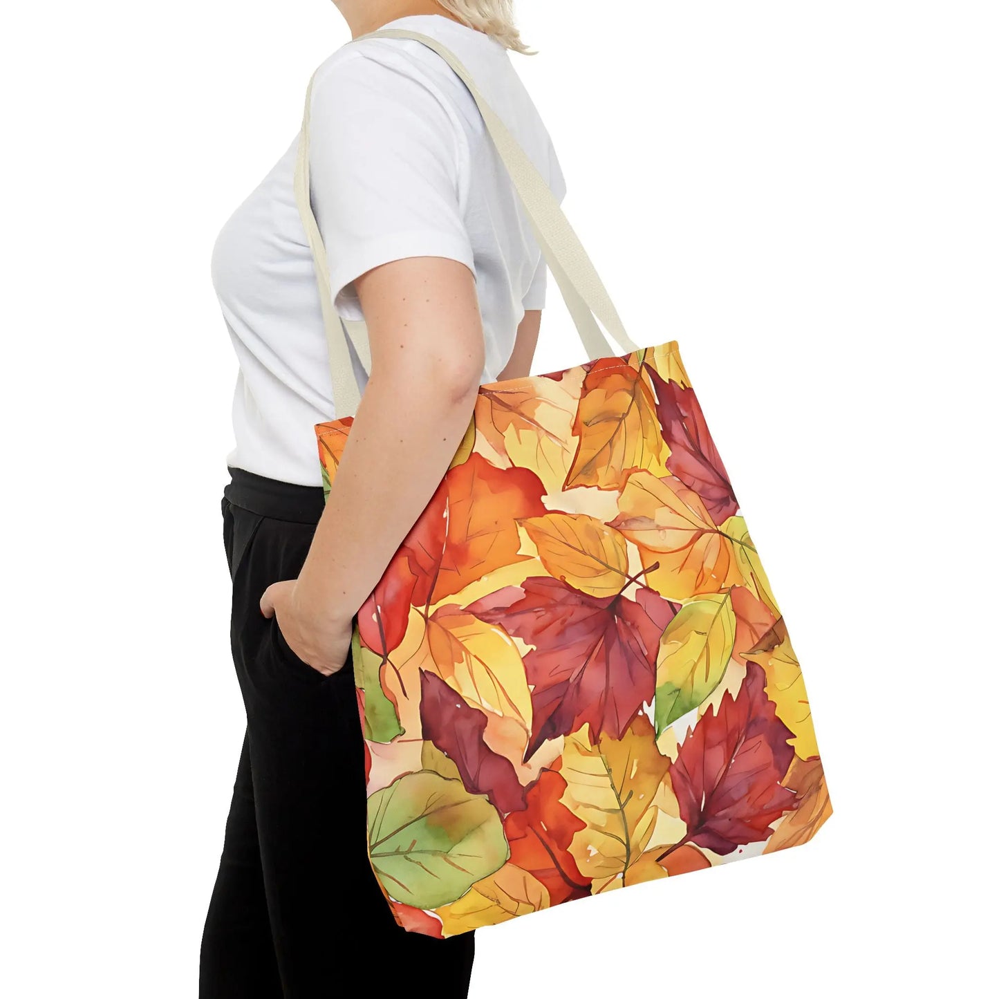 Autumn Watercolor Leaves Tote Bag