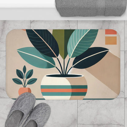 Modern Botanical Bath Mat