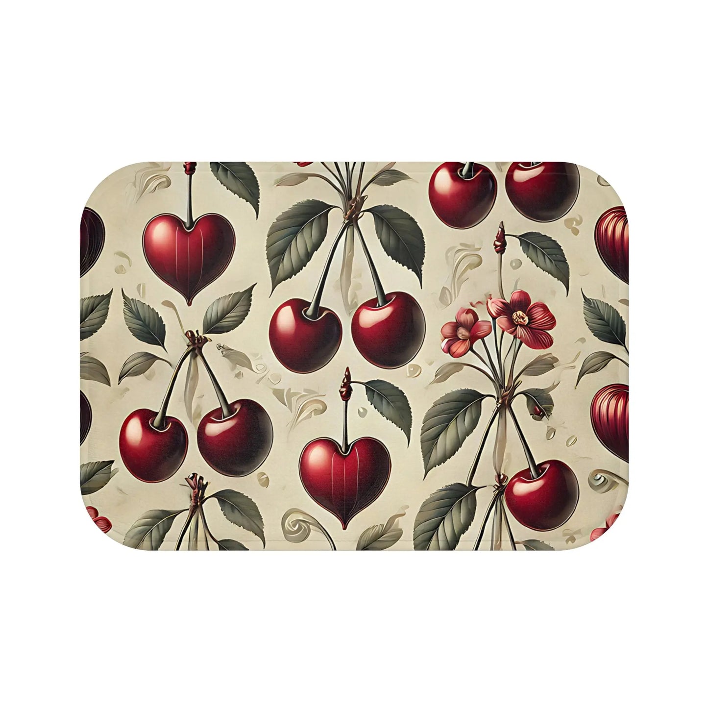 Vintage Dark Cherry Blossom Bath Mat