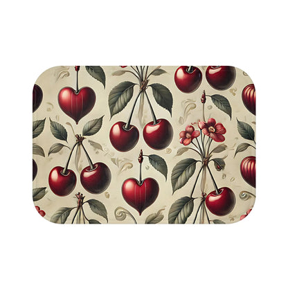 Vintage Dark Cherry Blossom Bath Mat