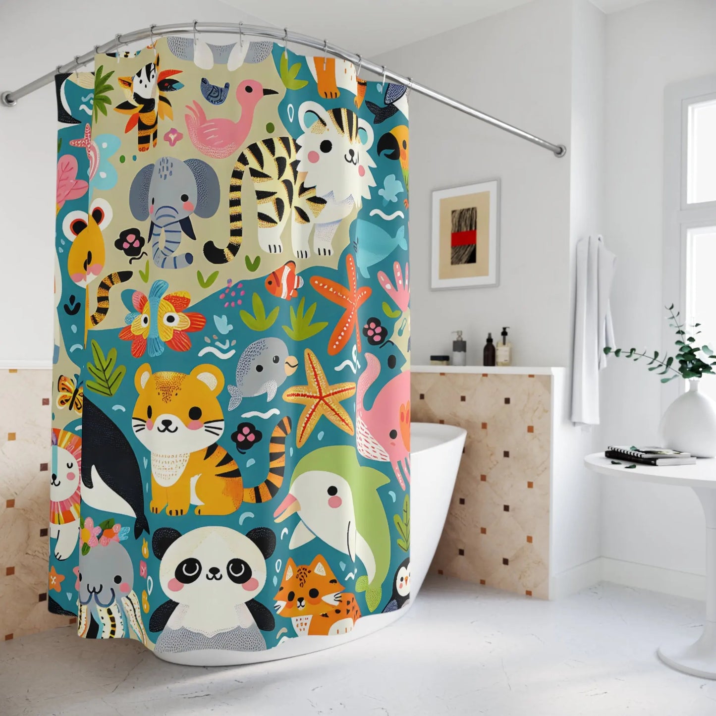 Whimsical Animal Shower Curtain