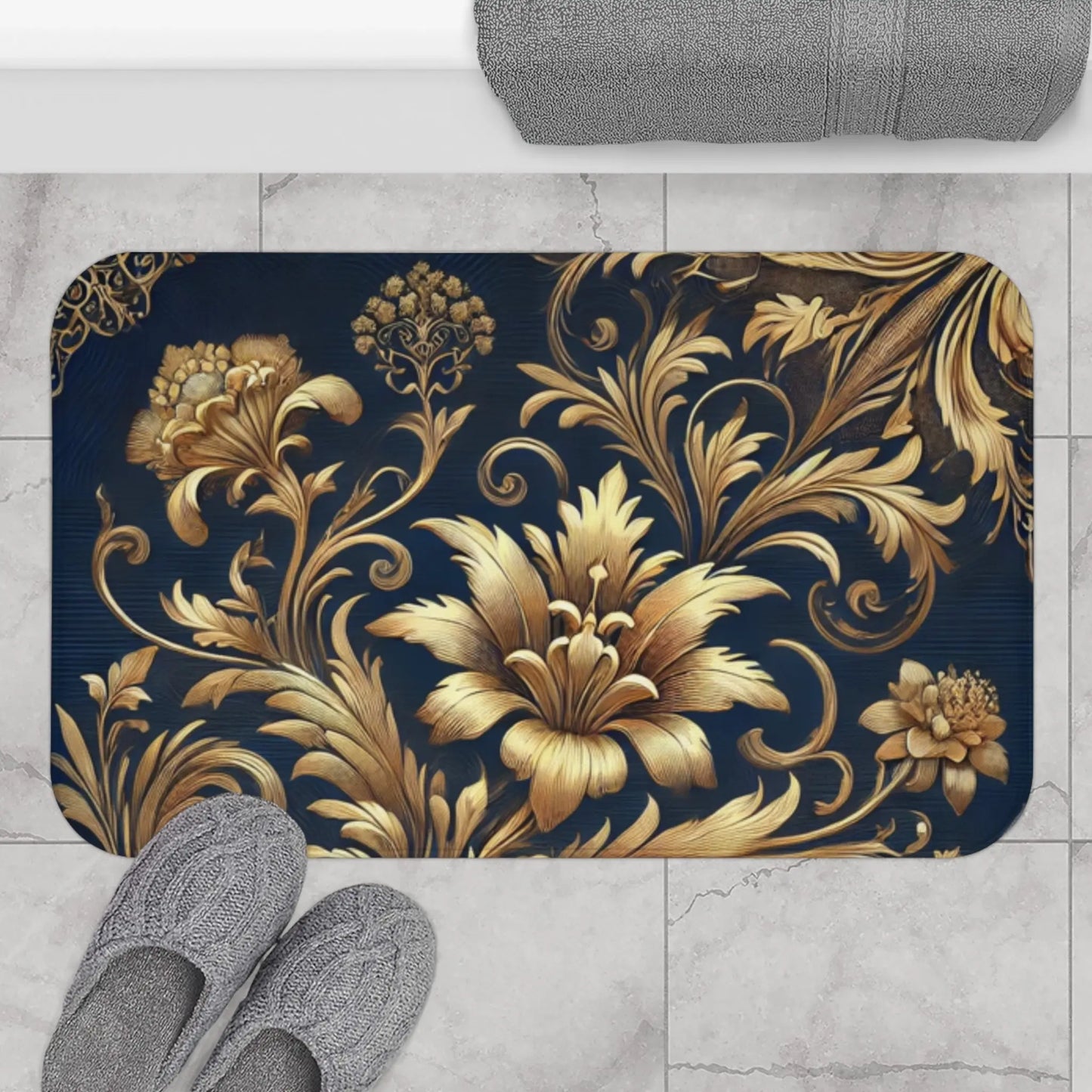 Elegant Floral Bath Mat