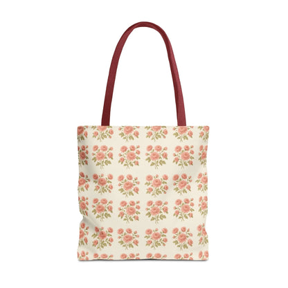 Vintage Rose Repeat Pattern Tote Bag