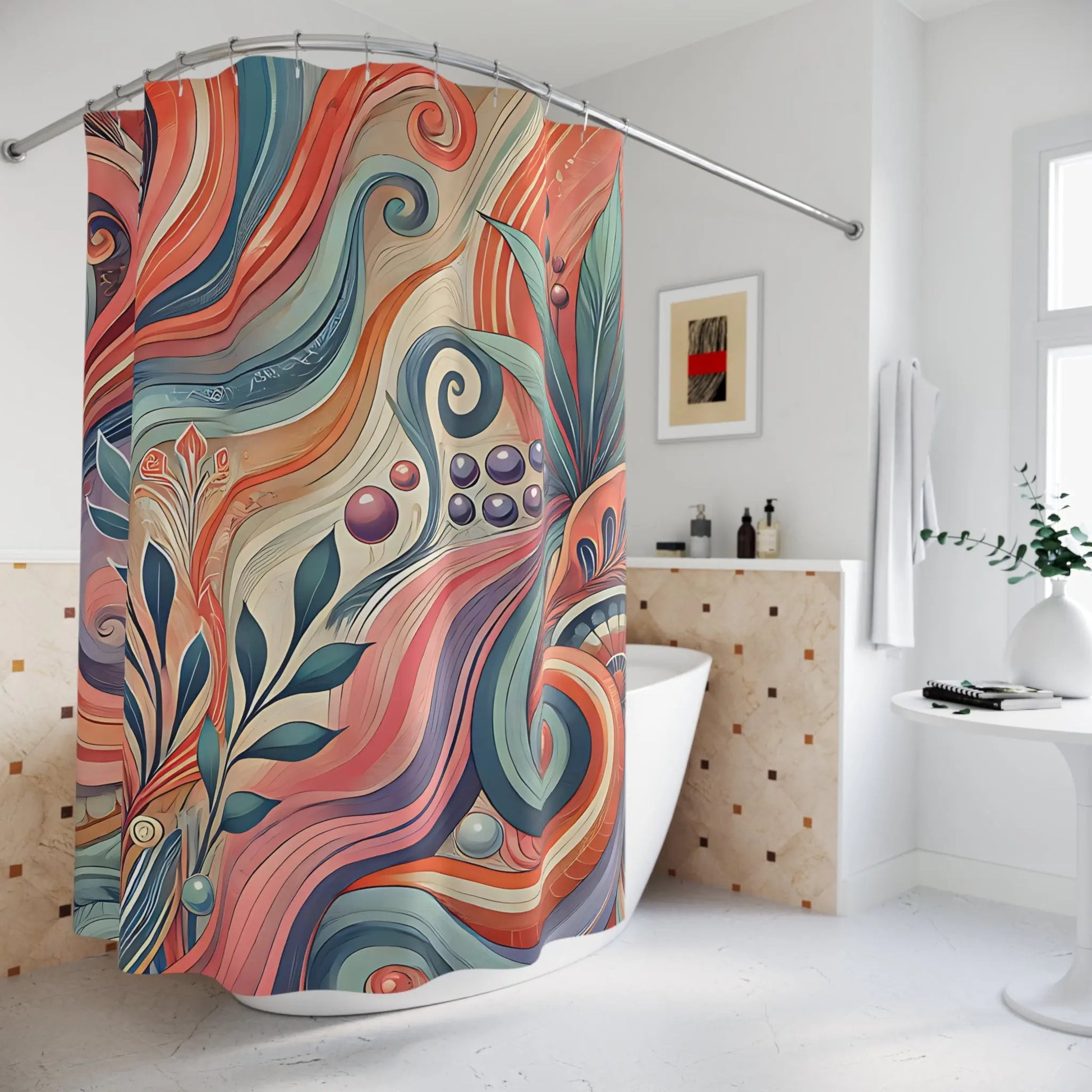 Floral Abstract Shower Curtain