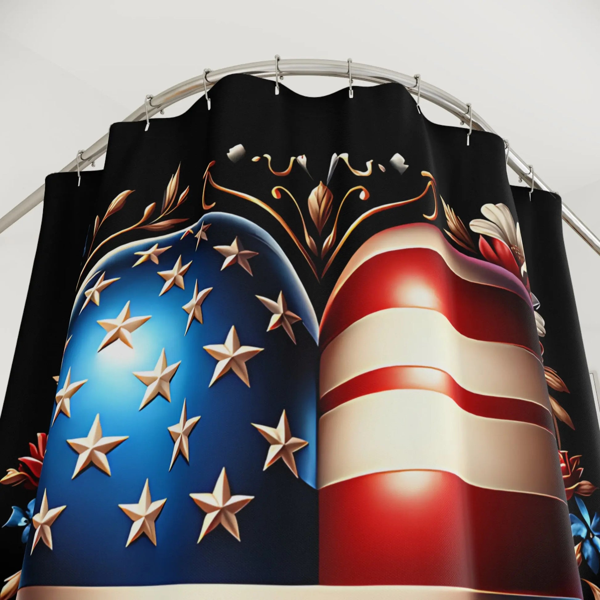 Patriotic Heart Shower Curtain