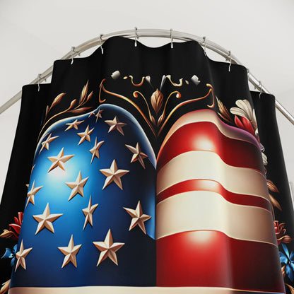 Patriotic Heart Shower Curtain