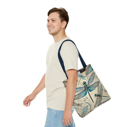Blue Dragonfly Illustration Tote Bag