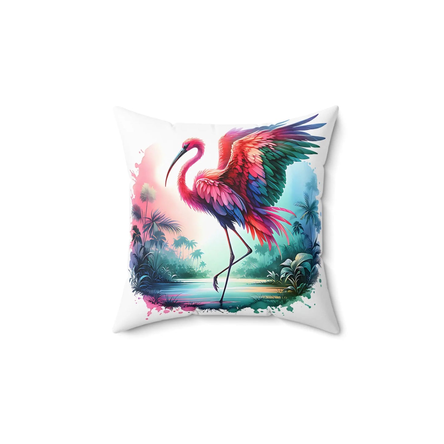 Tropical Flamingo Decorative Pillow