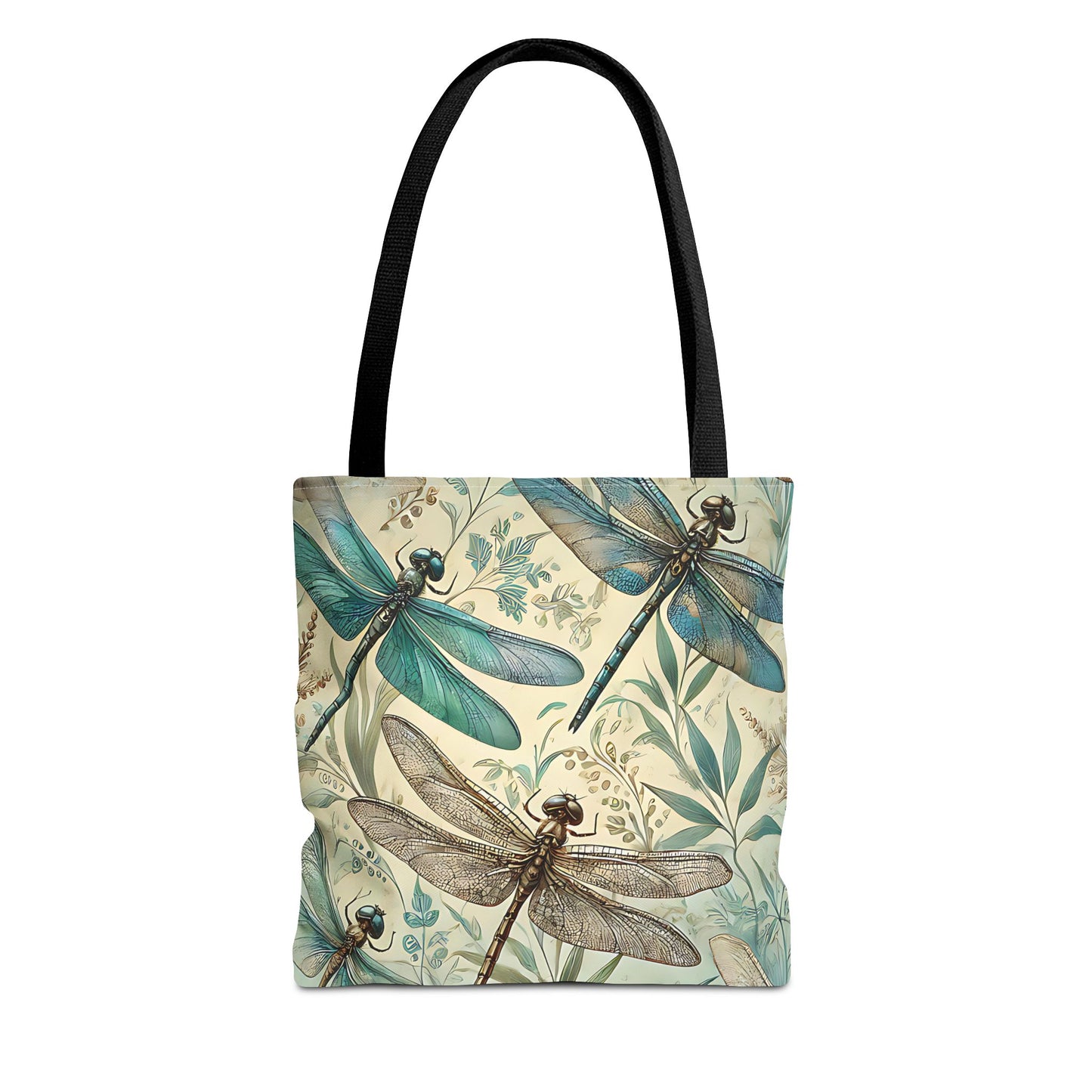 Vintage Teal Dragonfly Tote Bag
