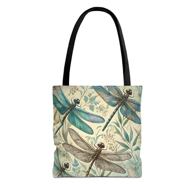 Vintage Teal Dragonfly Tote Bag