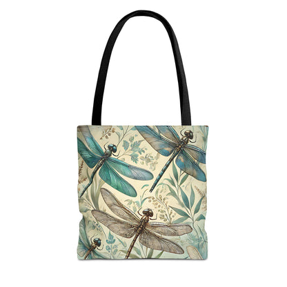 Vintage Teal Dragonfly Tote Bag